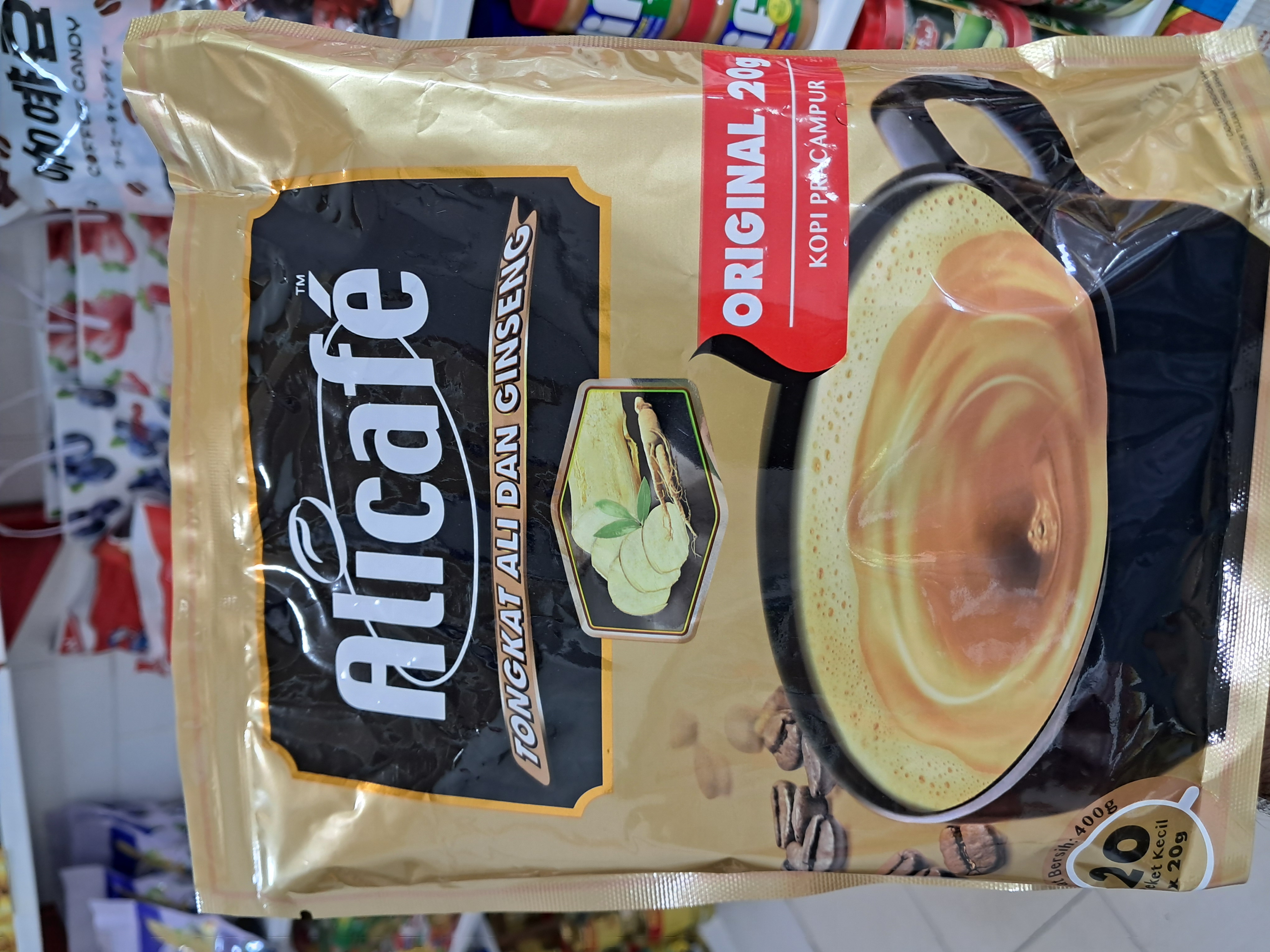 کافی میکس علی کافه طلایی بسته 20 عددی ALICAFE مدل Tangkat Ali Dan Ginseng