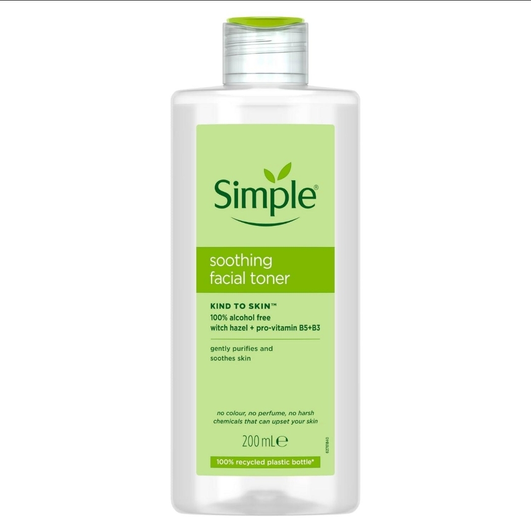 تونر تسکین‌دهنده صورت سیمپل مدل Soothing Facial Toner حجم 200 میلی‌لیتر