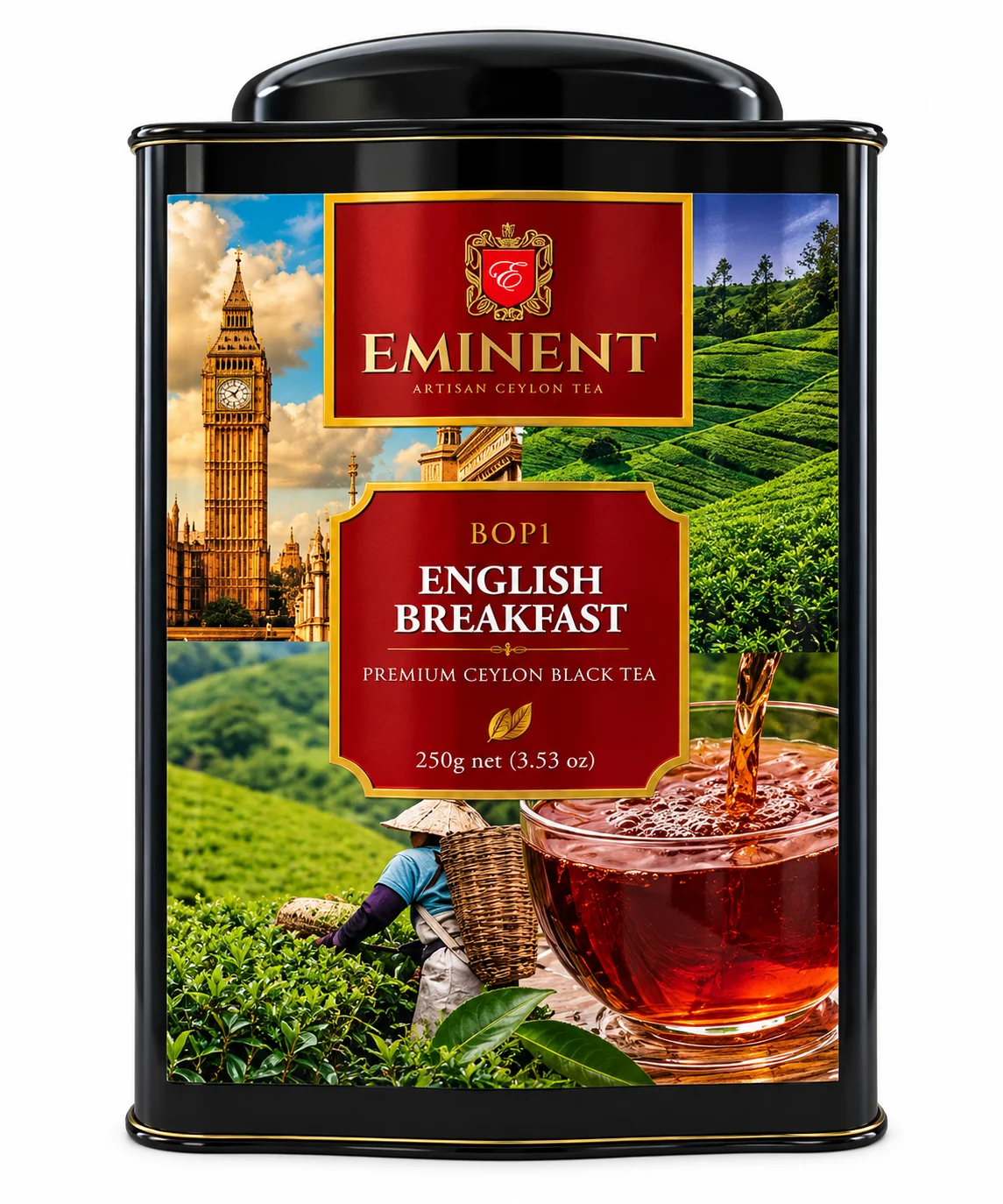 چای سیاه امیننت مدل English Breakfast و هل وزن ۲۵۰ گرم